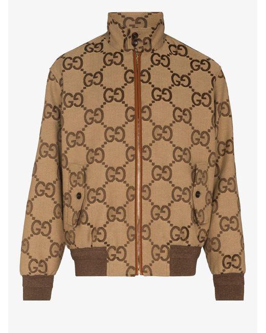 Gucci Multicolor Brown gg Supreme Bomber Jacket for men