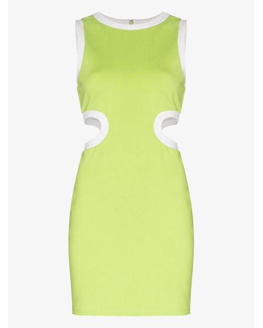 Staud Green Dolce Cutout Mini Dress