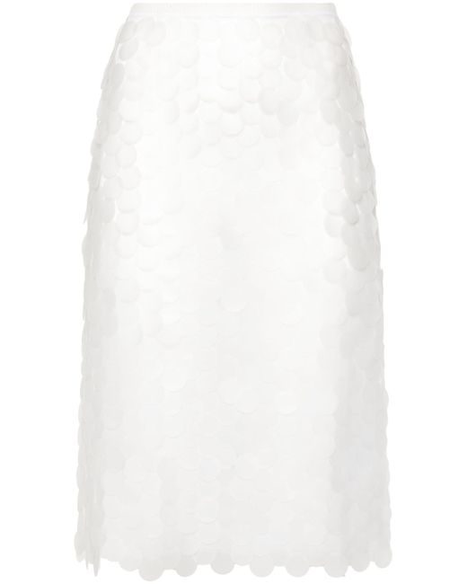 16Arlington White Delta Sequinned Midi Skirt - Women's - Nylon/polyurethane