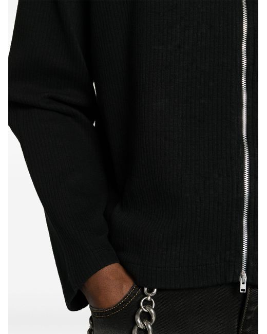 Our Legacy Black Ribbed-knit Cotton Cardigan for men