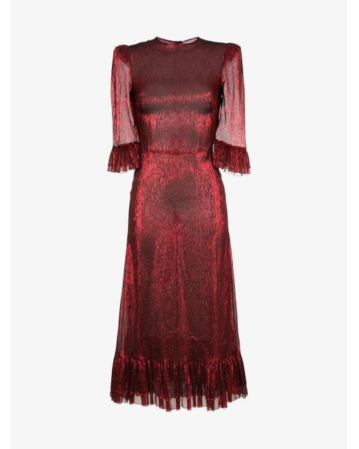 The Vampire's Wife Red Metallic Falconetti Dress