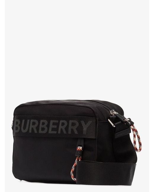 BURBERRY POCHETTE CON LOGO E ICONICO MOTIVO A RIGHE Black Man