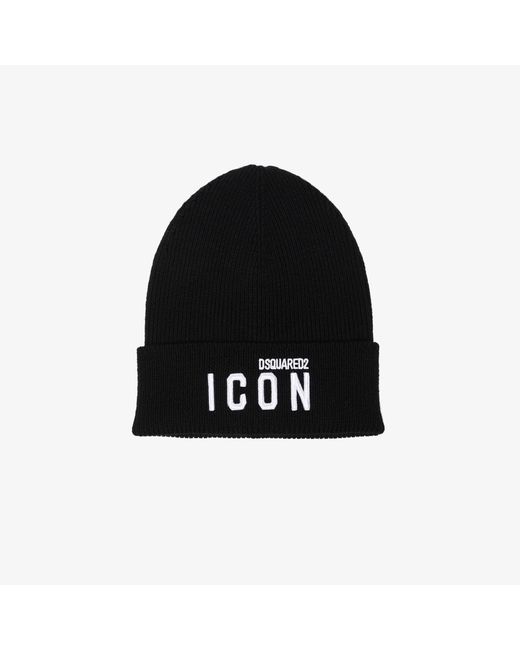 DSquared² Icon Wool Beanie Hat - - Wool 