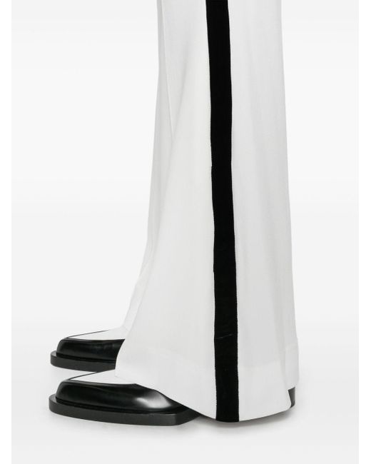 Nina Ricci White Side-Stripe Bootcut Trousers