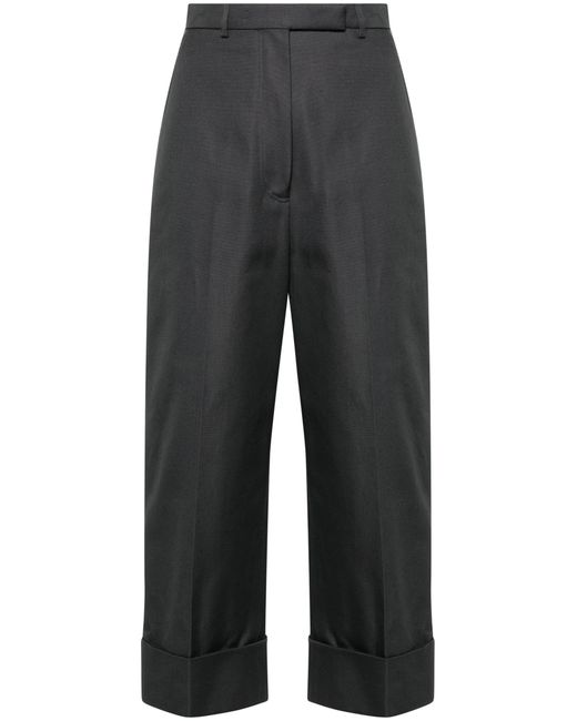 Thom Browne Gray High-waisted Cropped Trousers