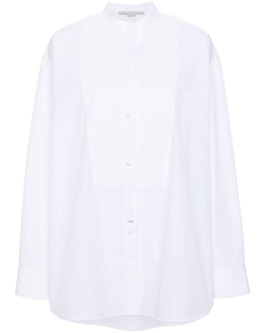 Stella McCartney White Plastron-detail Cotton Shirt