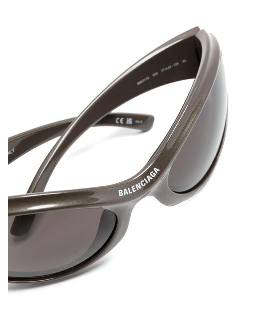 Balenciaga Gray Dynamo Wrap Oversized-frame Sunglasses