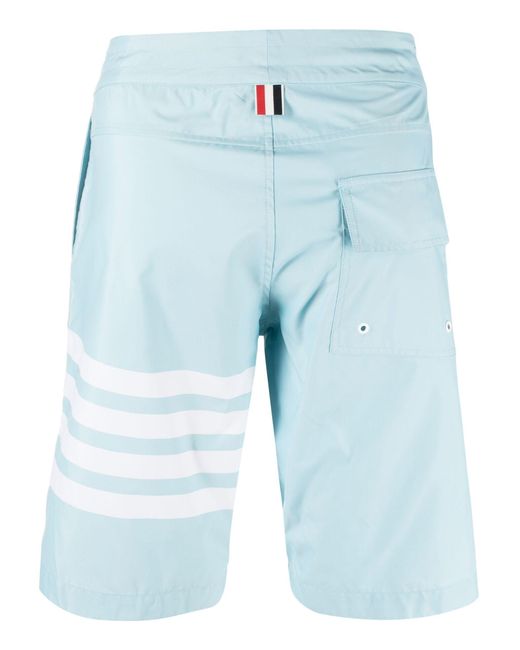 Thom Browne Blue 4-bar Board Shorts for men