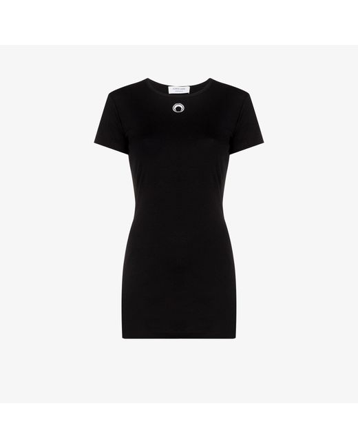 ワンピース MARINE SERRE Black Stretch Cotton Mini Dress Marine Serre Mini Dress - Black | Garmentory