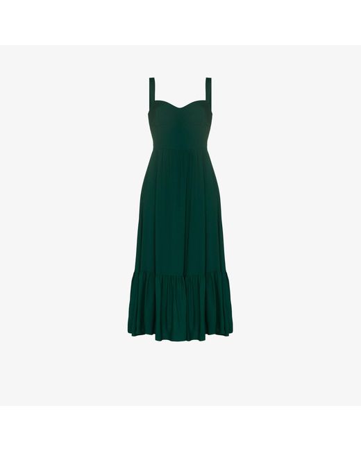 Reformation Synthetic Celestia Sweetheart Neck Midi Dress in Green - Lyst