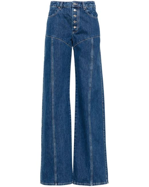 MARINE SERRE Blue Deadstock Wide-leg Jeans