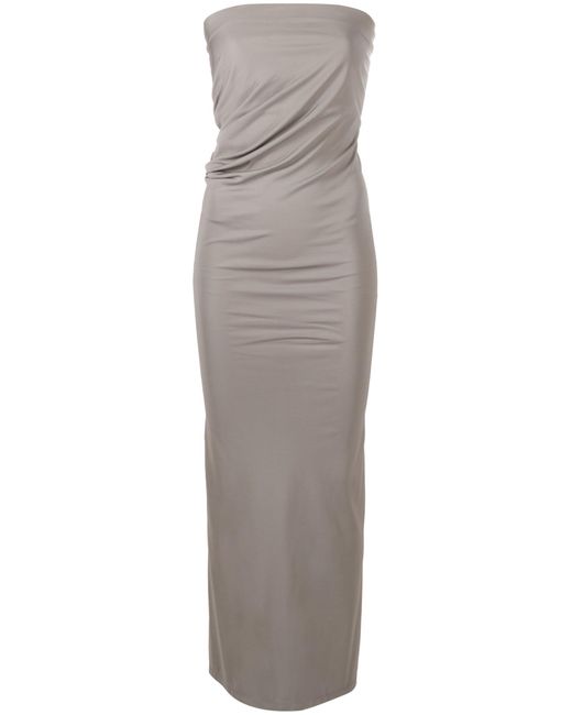 Christopher Esber Strapless Ruched Dress in Gray | Lyst