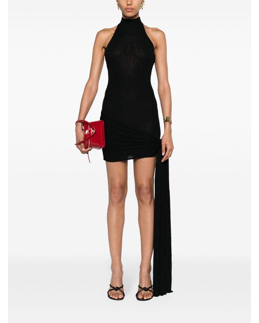 AYA MUSE Black Keefe Draped Mini Dress - Women's - Viscose/nylon