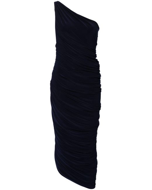 Norma Kamali Blue Diana One-Shoulder Gown