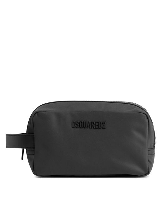 DSquared² Black Logo-detail Wash Bag for men