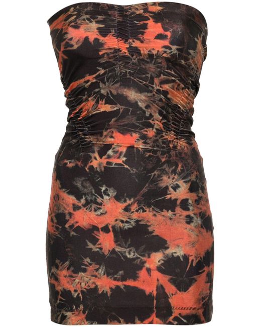 KNWLS Black Skinn Acid Flame-print Mini Dress - Women's - Elastane/polyester