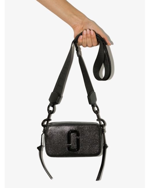 Marc Jacobs The Snapshot Leather Cross Body Bag in Black