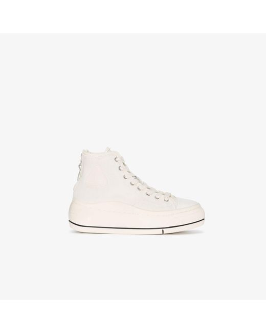 R13 Cotton Neutral Kurt High Top Sneakers in Natural | Lyst