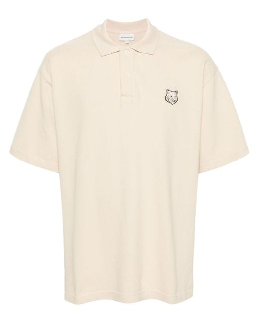 Maison Kitsuné White Neutral Fox Head Cotton Polo Shirt for men