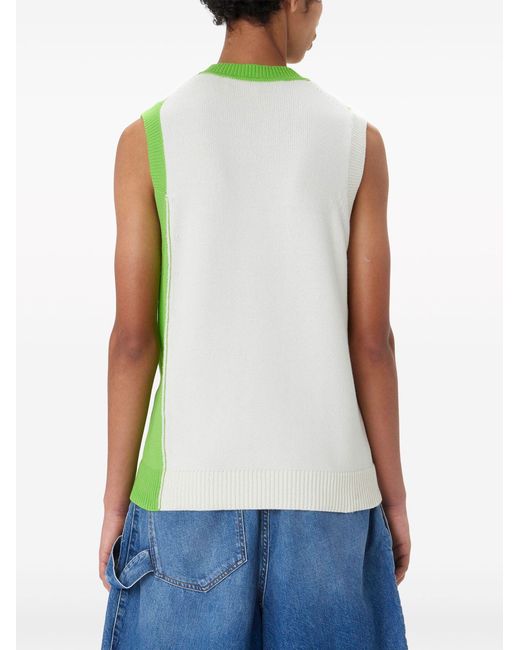 J.W. Anderson Green Jwa Two-tone Knitted Vest