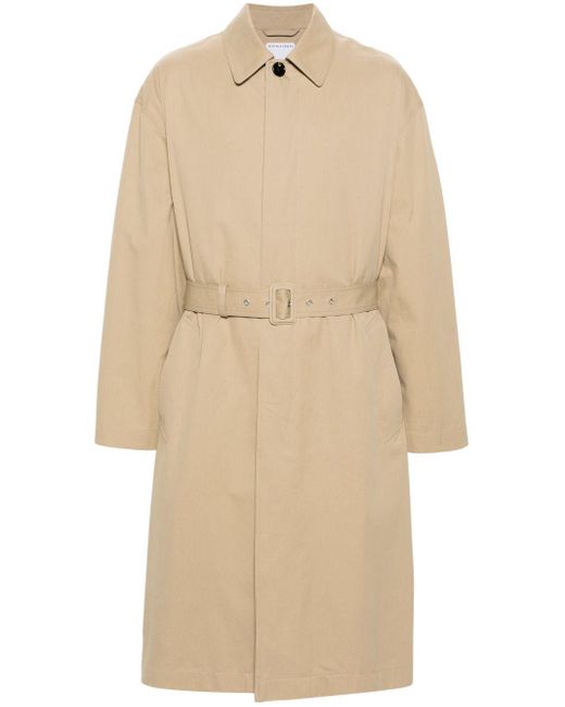 Bottega Veneta Natural Neutral Belted Cotton Trench Coat for men