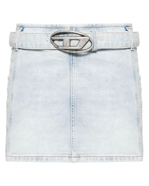 DIESEL White De-flip-s Denim Mini Skirt - Women's - Cotton