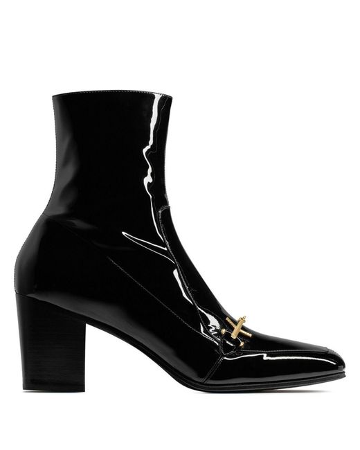 Saint Laurent Black Beau Boots In Patent Leather for men