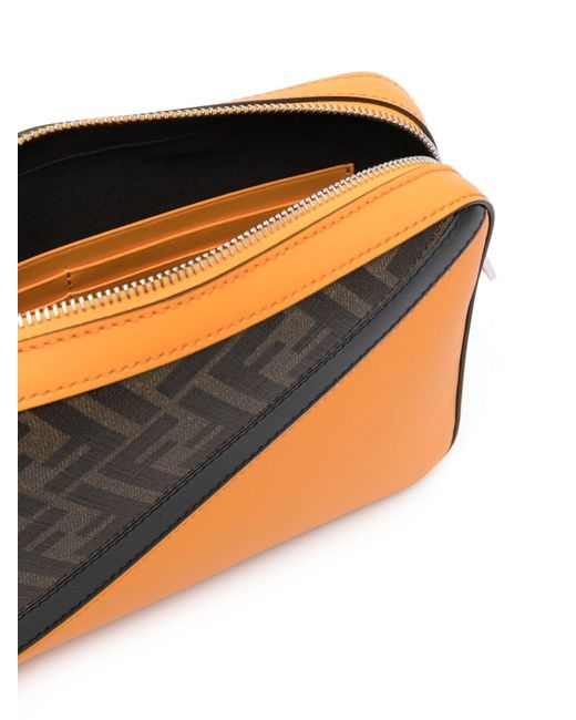 Fendi Black Orange Ff Jacquard Leather Shoulder Bag - Men's - Calf Leather for men