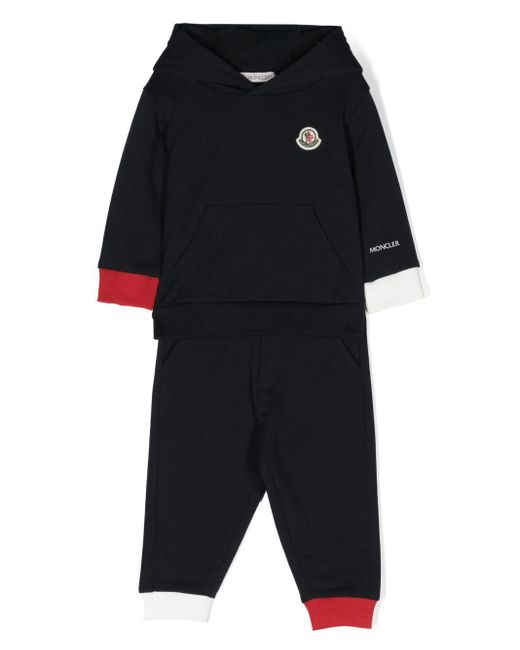 Moncler Black Logo-Patch Cotton Tracksuit Set