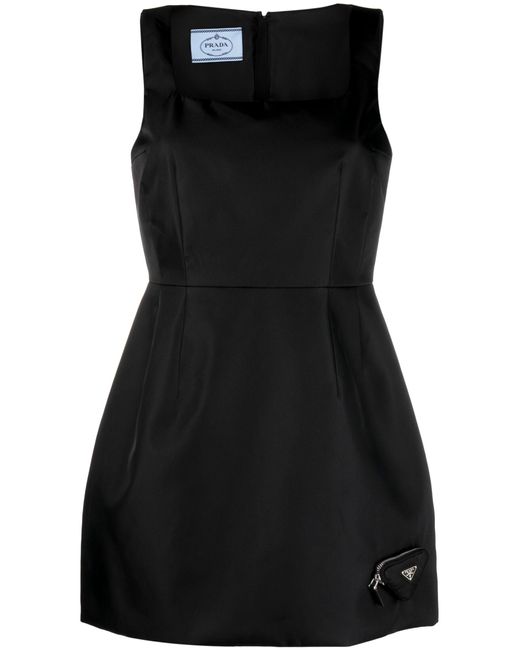 Prada Black Zipped-pouch Re-nylon Mini Dress