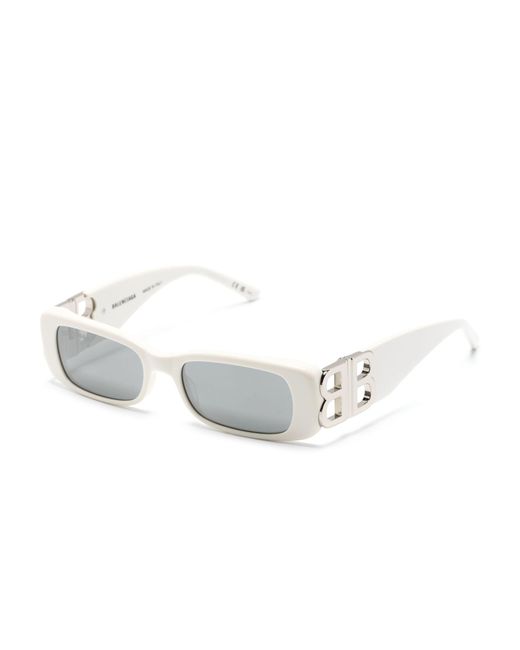 Balenciaga White Dynasty Rectangle-frame Sunglasses for men