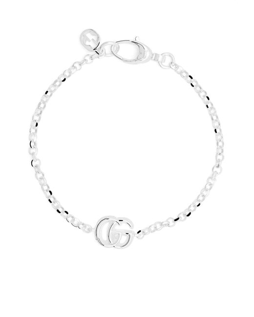 Gucci White Double G Chain-link Bracelet