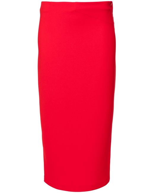 ANDREADAMO Red Cady Midi Skirt