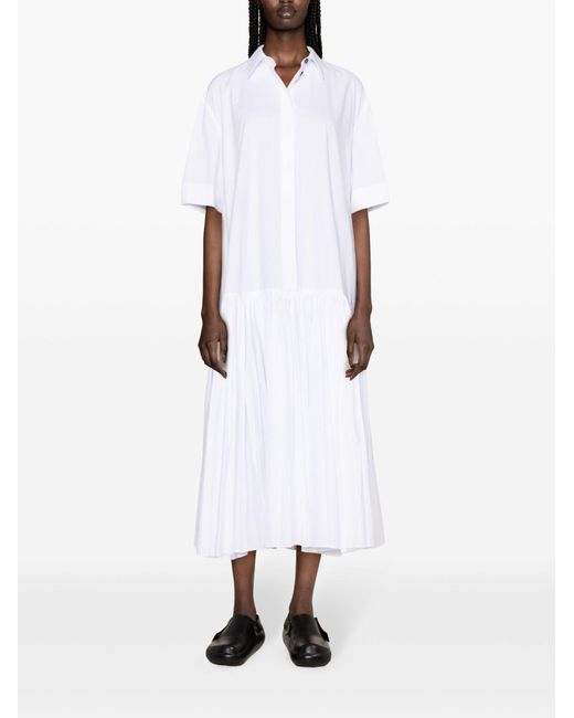 Jil Sander White Cotton Shirt Dress
