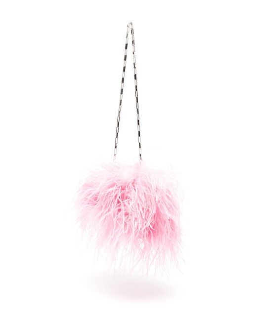 The Attico Pink Midnight Feather Clutch Bag