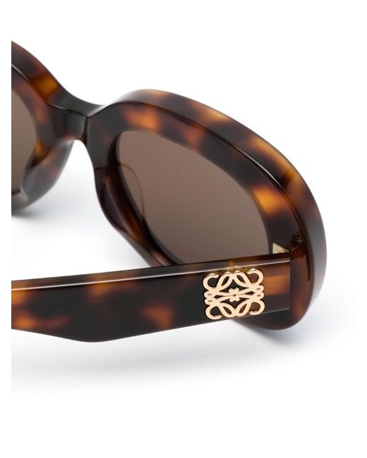 Loewe Brown Logo-detail Round-frame Sunglasses