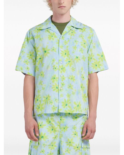Marni Green Cotton Shirt for men
