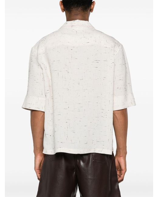 Bottega Veneta White Camp-collar Shirt - Men's - Viscose/silk/polyester for men