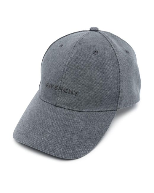 Givenchy Gray Logo-embroidered Cotton Cap for men