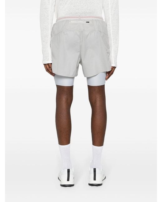 District Vision White Layered Cycling Shorts for men