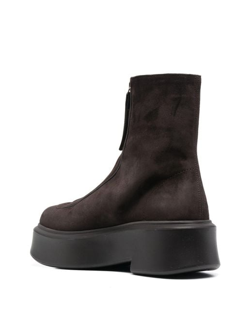 The Row Black Oversize-sole Ankle Boots