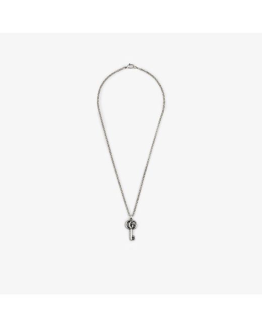 Gucci Marmont 50cm Key Necklace In Silver Metallic For Men Save 27 Lyst