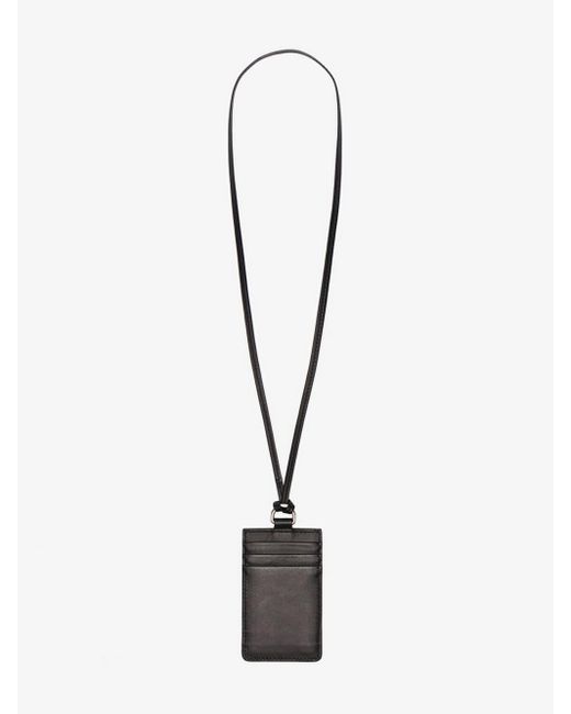 Burberry Black Logo Print Leather Lanyard Card Holder for Men Lyst