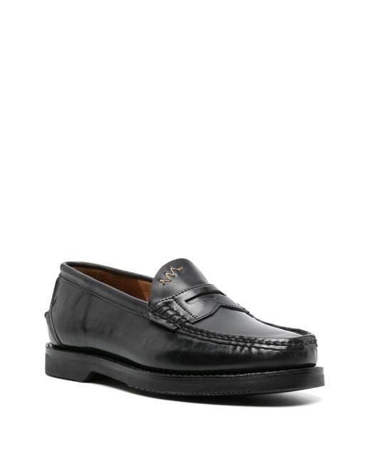 Visvim Black Fabro-folk Leather Loafers for men