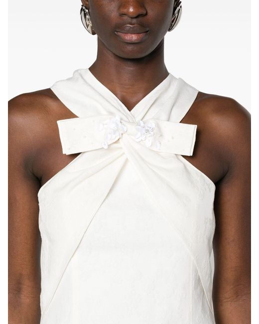 ShuShu/Tong White Cloqué-effect Mini Dress - Women's - Polyamide/wool/polyester