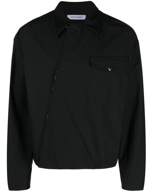 Kiko Kostadinov Black Murad Asymmetric Zip-up Jacket for men