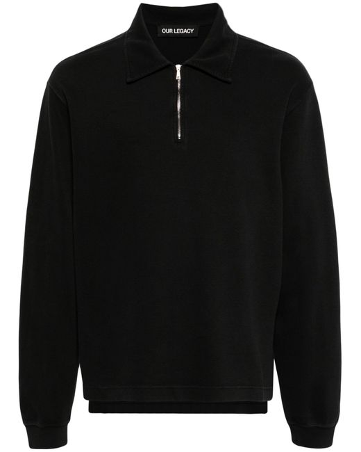 Our Legacy Black Half-zip Cotton Sweatshirt for men