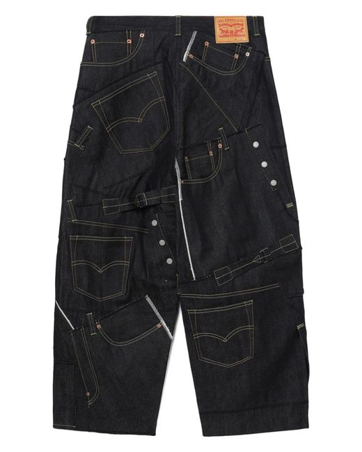 Junya Watanabe Black X Levi's Patchwork Wide-leg Jeans for men
