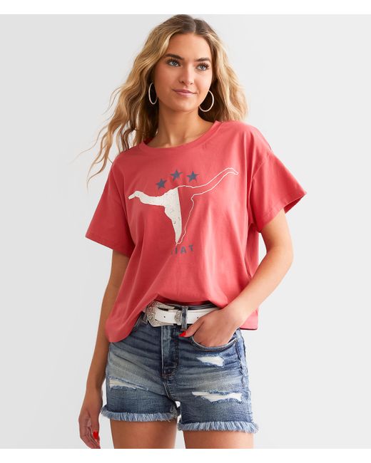 Ariat Red Lone Star Cropped T-shirt