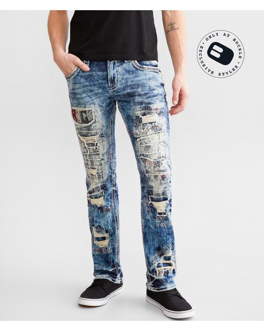 Rock Revival Blue Karyson Straight Stretch Jean for men